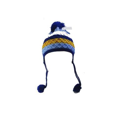 Imagem de Touca Infantil Com Pompom De Malha Color Com Forro Interno