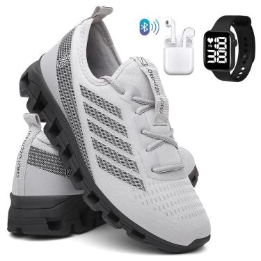 Imagem de Tênis Para Corrida e Caminhada Masculino Super Leve Esporte com Relógio e Fone-Masculino