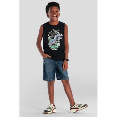 Imagem de Regata infantil menino de dinossauro em gel Brandili-Masculino