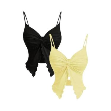 Imagem de Camisola De Renda Y2K Para Mulheres, 2 Peças, Top Casual Vintage Haraj