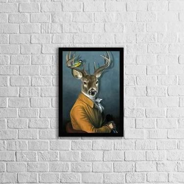 Imagem de Quadro Alce Nobre 45X34Cm - Com Vidro Moldura Preta - Quadros On-Line