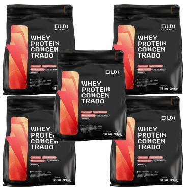 Imagem de Kit 5X Whey Protein Concentrado - 1800g Refil Cappuccino - Dux Nutrition-Masculino