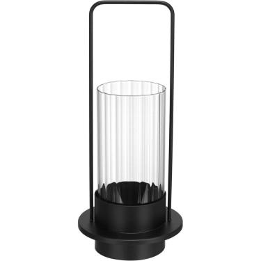 Imagem de CASTIÇAL DECORATIVO PORTA VELA HOME&CO METAL 36x15x15cm PRETO