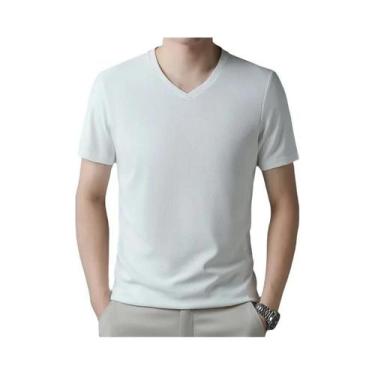 Imagem de Camiseta Masculina Gola V Waffle - Confortável para o Verão 2024, BR-G
