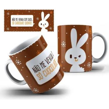 Imagem de Caneca De Porcelana Personalizada Pascoa Chocolate - JCL STORE, Marrom