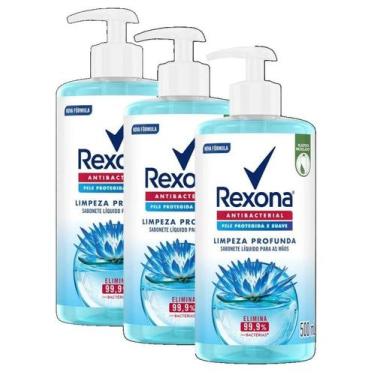 Imagem de kit 3 Sabonete Rexona Antibacteriano Limpeza Profunda 500ML