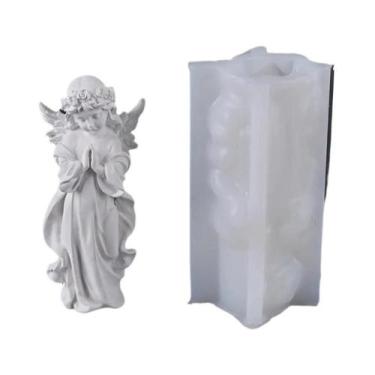 Imagem de Molde De Silicone 3D De Anjo De Oração Para Menina Fofa, Escultura Art