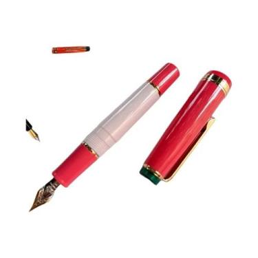 Imagem de Caneta-tinteiro Mini Curta Com Acabamento Dourado, Design Clássico, Co