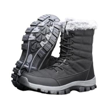 Imagem de Botas De Neve Masculinas De Inverno Quentes Com Pelúcia Antiderrapante