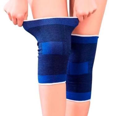 Imagem de Par Joelheira Ortopédica de Compressão Estabilizadora Alivio COR:AZUL 