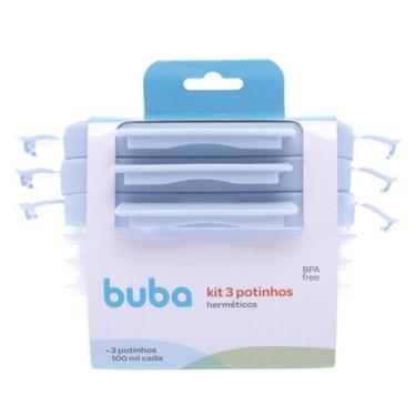 Imagem de Kit 3 Potes Herméticos Buba Com Trava Antivazamento Azul