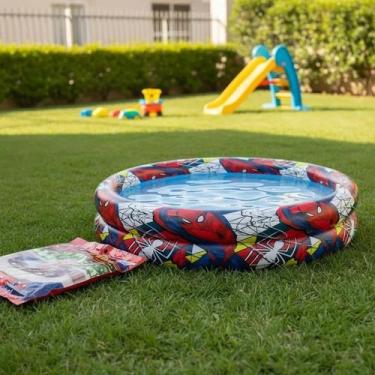 Imagem de Piscina Infantil Inflável Redonda Homem-Aranha 70L 75cmx22cm - Etitoys