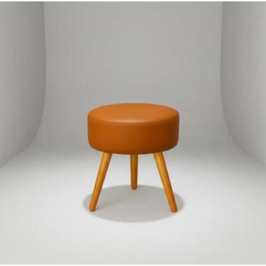 Imagem de Puff Redondo Pé Palito Banqueta 40x40cm Reforçada Apoio de pés assento