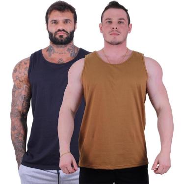 Imagem de Kit 2 Regatas Clássicas MXD Conceito Slim Cores Básicas e Mescladas Lisas-Masculino