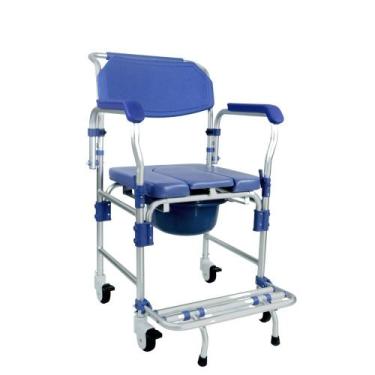 Imagem de Cadeira de Banho Higiênica Em Alumínio Reforçada Assento Acolchoado Ad