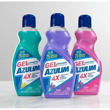 Imagem de Kit 3 Desinfetante Em Gel Azulim Limpa e Perfuma 500g