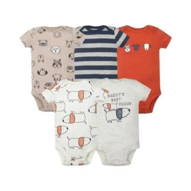 Imagem de Body de Algodão para Bebê - Manga Curta (6 a 24 Meses) - Meninos e Men