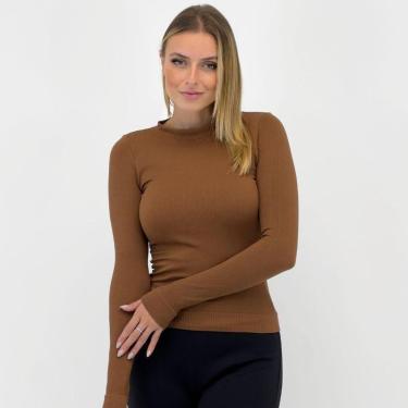 Imagem de Blusa Blue Rose Básica Canelada Manga Longa Feminina-Feminino