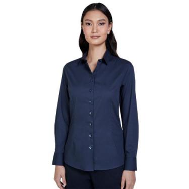 Imagem de Camisa Dudalina Stretch Ou24 Azul Escuro Feminino, 38