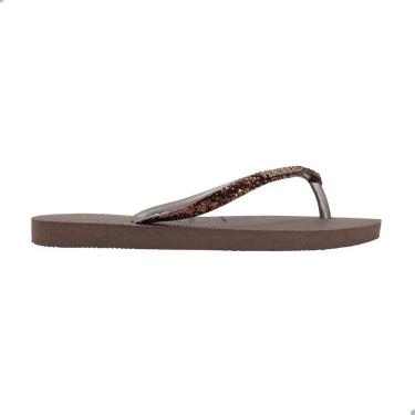 Imagem de Chinelo Feminino Havaianas Slim Glitter II Café