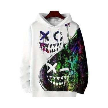 Imagem de Moletom Masculino Com Capuz E Estampa De Rosto Sorridente, Confortável