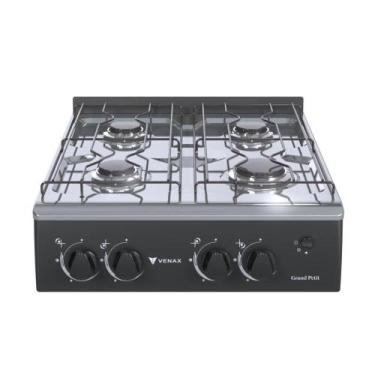 Imagem de Fogao a Gas Portatil 4 Bocas Venax Grand Petit Vetro Preto