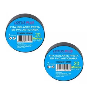 Imagem de Fita Isolante 13mmx19mm 20m Kit 2 Unidades Antichama Lotus