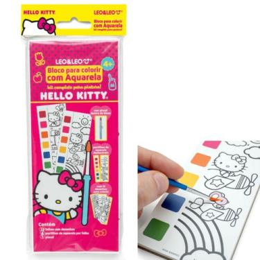 Imagem de Bloco de colorir com aquarela hello kitty - leo&leo