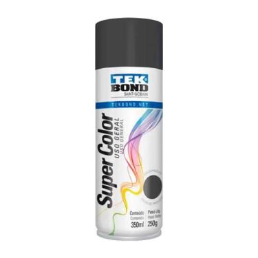 Imagem de Tinta Spray Cinza Grafite Uso Geral 350ML SuperColor Tekbond