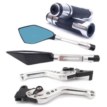 Imagem de Kit Manete Manopla Retrovisor Fazer 250 150 Gravado a laser - NoBrand,