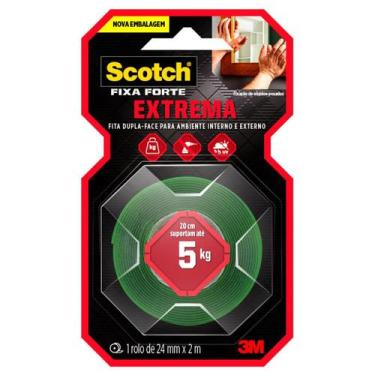 Imagem de Fita Dupla Face 3M Scotch 24 mm x 2 m Fixa Forte Fixação Extrema