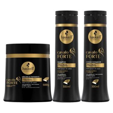 Imagem de Kit Haskell Cavalo Forte Shampoo Condicionador, Máscara 500g
