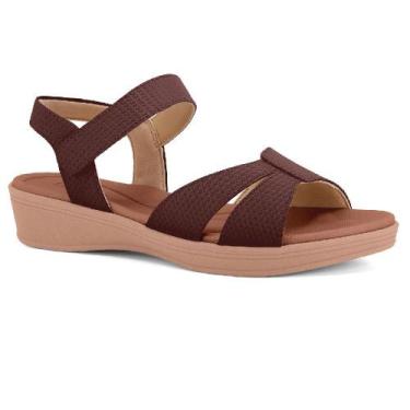 Imagem de Sandalia usaflex anabela baixa ref ud04011 feminino, 37, Marrom escuro