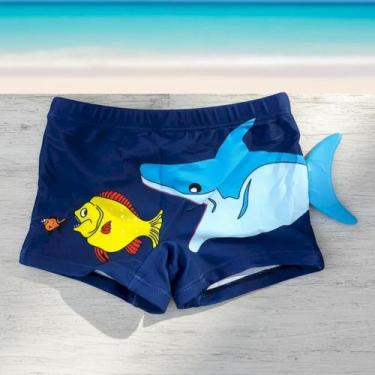 Imagem de Sunga 3D Infantil Boxer UV50+ Para Praia Piscina Natação Bebê Menino T
