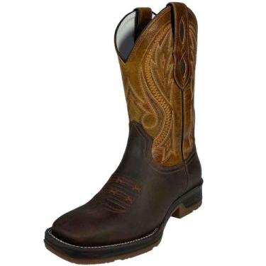 Imagem de Bota Texana Masculina Solado Jump Reforcada Vimar, Marrom, 41