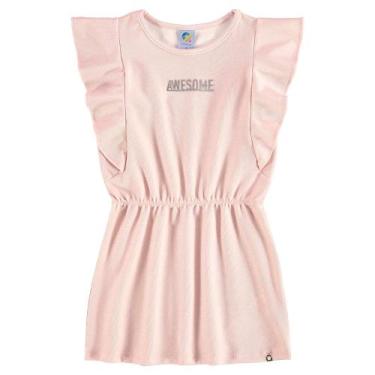 Imagem de Vestido Com Brilho Manga Borboleta Alenice Menina, Rosa