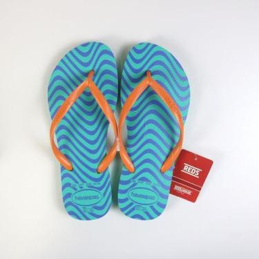 Imagem de Chinelo havaianas slim harmony, 36, Verde, Laranja