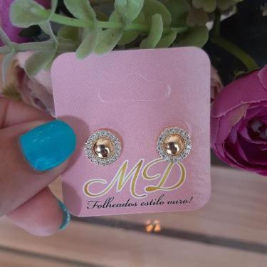 Imagem de Brinco pequeno zirconia - MD folheados estilo ouro 