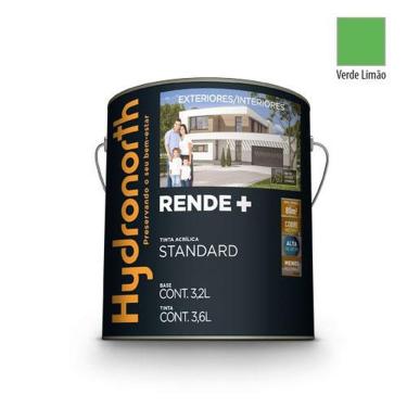 Imagem de Tinta Acrílica Rende+ Verde Limão Fosco 3,6L para Paredes Internas e Externas Hydronorth