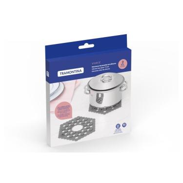 Imagem de Descanso de Panelas Vivace Silicone Hexagonal Encaixavel Protecao para Superficies Quentes 2 Pecas 18cm Tramontina