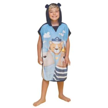 Imagem de Roupão infantil capuz orelhinhas bichos do mar le bhua, 6