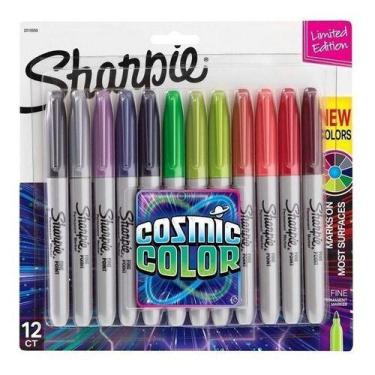 Imagem de Kit 12 Caneta Marcador Permanente Fine Cosmic Color Sharpie