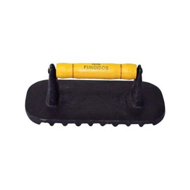 Imagem de Amassador de Bife Grande de Ferro Fundido 12x8cm com Cabo Térmico Cozimento Uniforme Preto Rig Fundidos