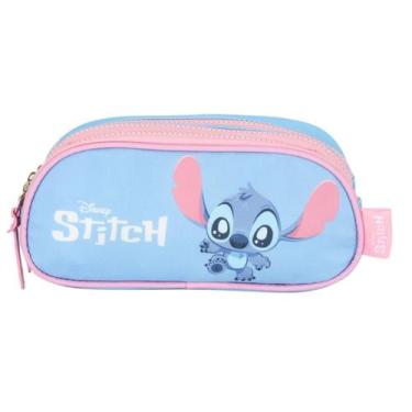 Imagem de Estojo Escolar Infantil Triplo ET50045SC Luxcel Stitch Cor:Azul, Azul