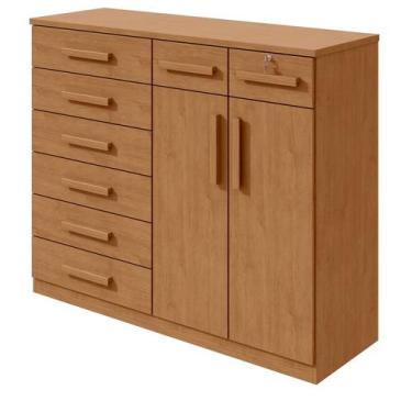 Imagem de Comoda Toronto 2 Portas 8 Gavetas - Lp - Rei de Casa - Móveis Lopas