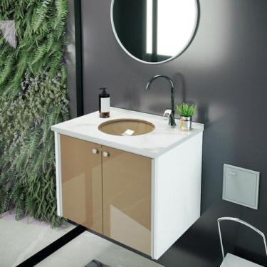 Imagem de Gabinete Fenix Le Blanc 60cm Moderno Branco/Bege - Cris Metal