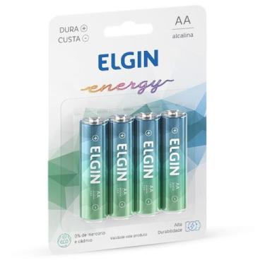 Imagem de Pilha Alcalina AA LR6 1,5V Elgin Energy Blister com 4 Pilhas Pequenas 