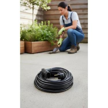 Imagem de Extensão 10m Preta Reforçada 10A Cabo PP 2x1.0mm 127/220v - Congratula