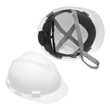 Imagem de Capacete de segurança MSA branco carneira de catraca engenheiro técnic