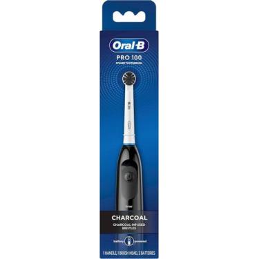 Imagem de Oral-B Escova de dentes elétrica Pro 100 carvão, alimentada por bateri